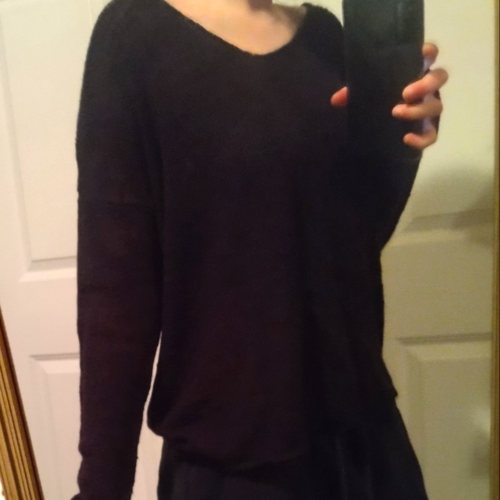 Black see through sweater